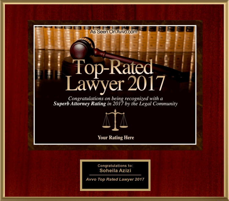 As Seen On Avvo.com | Top-Rated Lawyer | 2017 | Soheila Azizi | Congratulations on being recognized with a Superb Attorney Rating in 2017 By The Legal Community