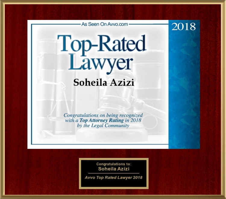 As Seen On Avvo.com | Top-Rated Lawyer | 2018 | Soheila Azizi | Congratulations on being recognized with a Top Attorney Rating in 2018 By The Legal Community