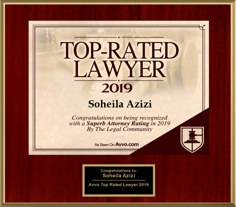 Avvo Top-Rated Lawyer 2019 | Soheila Azizi | Congratulations on being recognized with a Superb Attorney Rating in 2019 By The Legal Community